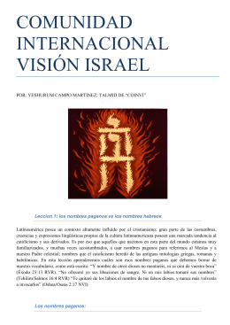 COMUNIDAD INTERNACIONAL VISIÓN ISRAEL