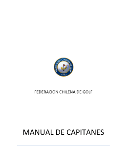 MANUAL DE CAPITANES - Federacion Chilena de Golf