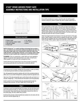 4`x42" spade arched picket gate assembly instructions