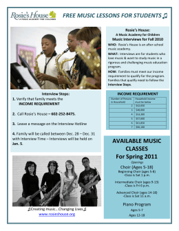 AVAILABLE MUSIC CLASSES For Spring 2011 FREE MUSIC