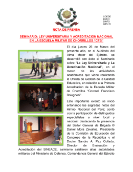 NOTA DE PRENSA SEMINARIO - Escuela Militar de Chorrillos