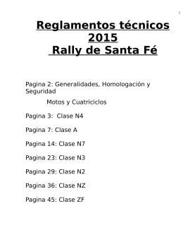 Reglamentos técnicos 2015 Rally de Santa Fé