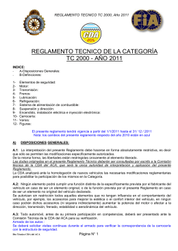 REGLAMENTO TECNICO DE LA CATEGORÍA TC 2000