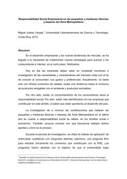 Responsabilidad Social Empresarial en las pequeñas y