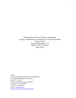 Participación del Sector Privado y Regulación en Agua y