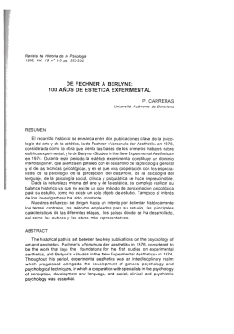 _DE FECHNER A BERLYNE: 100 ANOS DE ESTET|CA