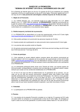 BASES DE LA PROMOCIÓN “SEMANA DE