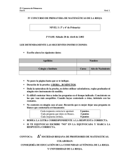 IV CONCURSO DE PRIMAVERA DE MATEMÁTICAS DE LA RIOJA