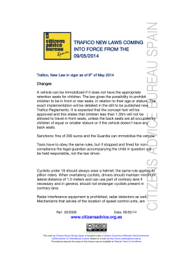 trafico new laws to come into effect on the 9th may 2014