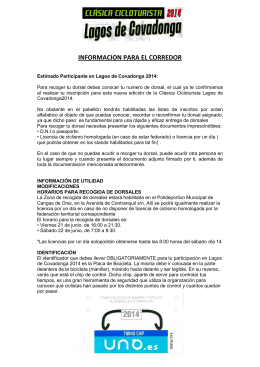 (Información para el Corredor Clasica Lagos de Covadonga 2014)