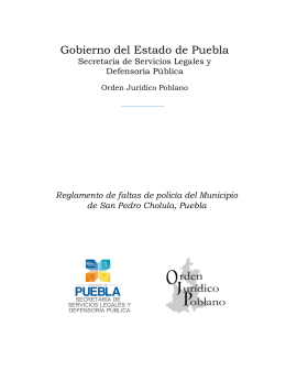 Orden Jurídico Poblano - Gobierno Municipal de San Pedro Cholula