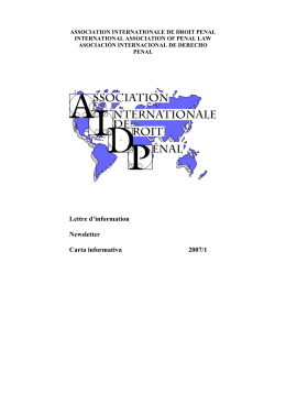 Lettre d`information Newsletter Carta informativa 2007/1