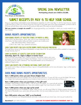 submit receipts by may 15 to help your school spring 2014 newsletter