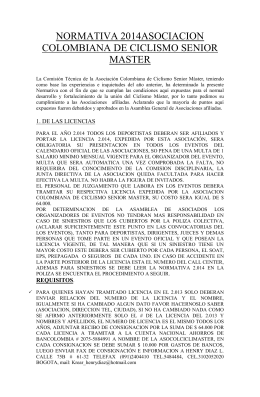 NORMATIVA 2014ASOCIACION COLOMBIANA DE CICLISMO