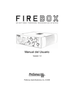 Manual Presonus Firebox