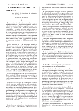 Ley 9/2007, de 13 de junio, de subvenciones de Galicia