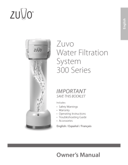 Zuvo Water Filtration System 300 Series
