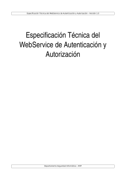 Especificación Técnica del WebService de Autenticación y