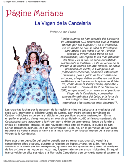 La Virgen de la Candelaria - El Perú necesita de Fátima
