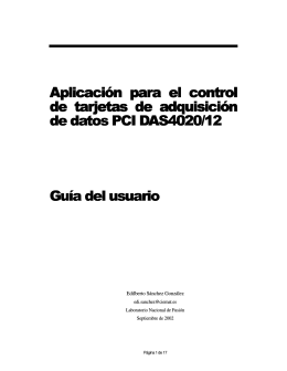 Aplicación para el control de tarjetas de adquisición de datos PCI
