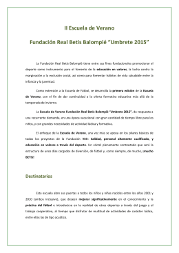 II Escuela de Verano Fundación Real Betis Balompié “Umbrete 2015”