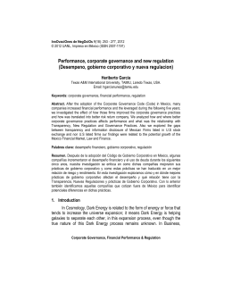 Performance, corporate governance and new regulation