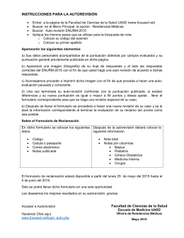 INSTRUCCIONES PARA LA AUTOREVISIÓN: Facultad de Ciencias