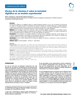 Efectos de la vitamina E sobre la toxicidad digitálica en un