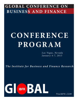 GLOBAL CONFERENCE ON BUSINESS AND FINANCE