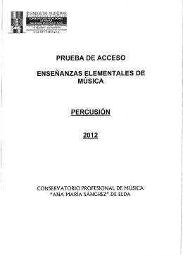 prueba de acceso - Conservatorio Profesional de Música `Ana María