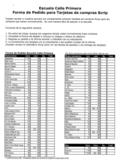 Escuela Calle Primera Forma de Pedido para Tarjetas de compras
