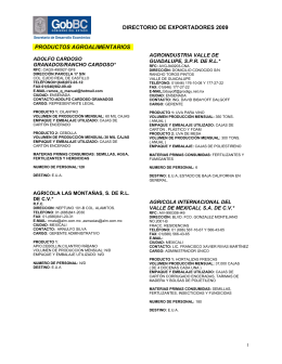 directorio de exportadores 2009 productos agroalimentarios