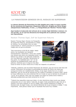 LA PANAVISION GENESIS EN EL RODAJE DE SUPERMAN