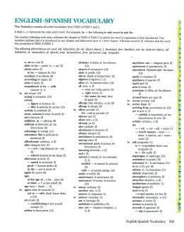 ENGLISH— SPANISH VOCABUIARY