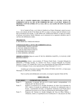 1 acta de la sesión ordinaria celebrada por la excma. junta de