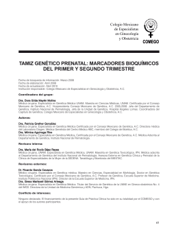 tamiz genético prenatal: marcadores bioquímicos del