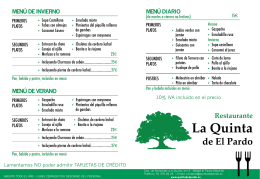 Menus nuevos 2 - Restaurante La Quinta de El Pardo