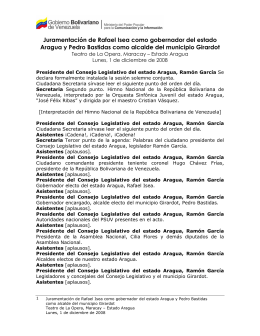 Juramentación de Rafael Isea como gobernador del estado Aragua
