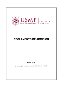 REGLAMENTO DE ADMISIÓN - Oficina de Admisión
