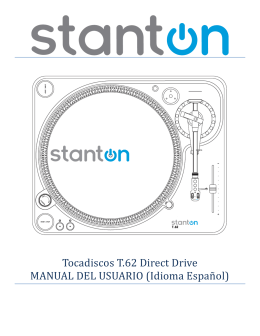 Tocadiscos T.62 Direct Drive MANUAL DEL USUARIO