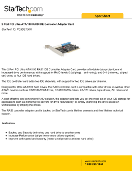 2 Port PCI Ultra ATA/100 RAID IDE Controller