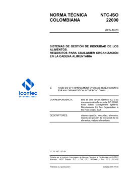 NTC-ISO 22000 - ICONTEC Internacional