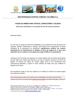 AVISOS DE ARRIBO PARA TEXTILES
