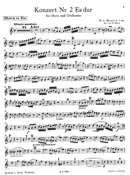 Mozart-Horn Concerto No.2 horn part