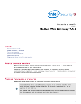 McAfee Web Gateway 7.5.1 Notas de la versión