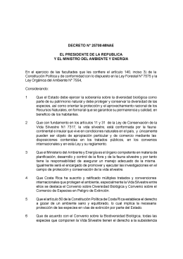 DECRETO N° 25700-MINAE EL PRESIDENTE DE LA