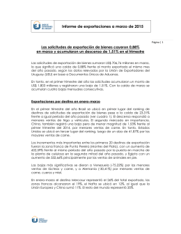 Informe de exportaciones a marzo de 2015