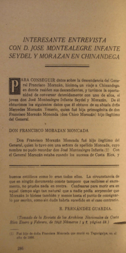 INTERESANTE ENTREVISTA CON D. jOSE MONTEALEGRE
