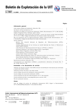 Boletín de Explotación de la UIT No 797 - 1.X.2003