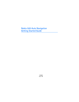 Nokia 500 Auto Navigation Getting Started Guide